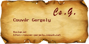 Csuvár Gergely névjegykártya